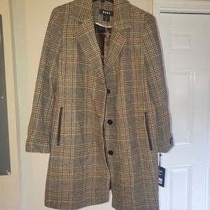 DKNY Plaid Coat
